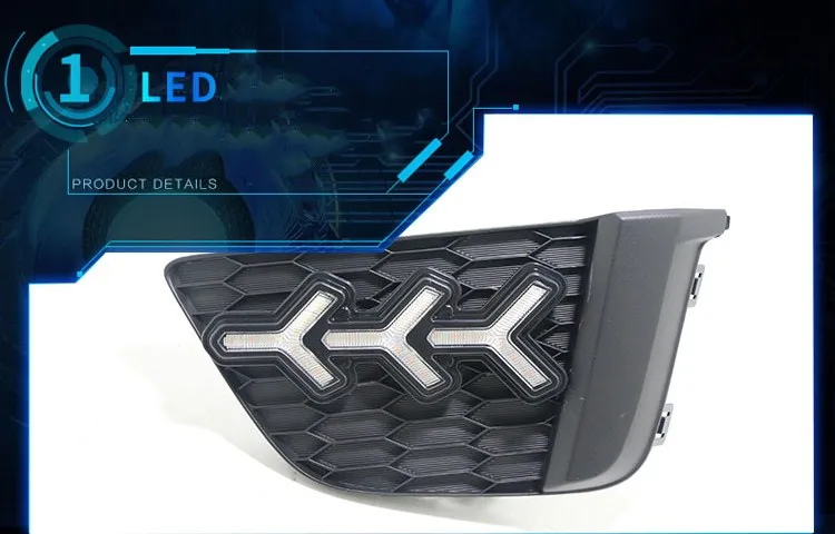 

eOsuns led drl daytime running light for honda fit 2014-2016 with Dynamic moving yellow turn signal and blue night light