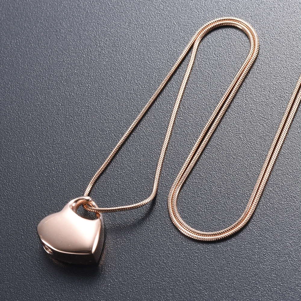 

IJD9960 High Gold, Pink, Black Heart Cremation Urn Necklace Funeral Ashes Holder Casket Jewelry Pendant