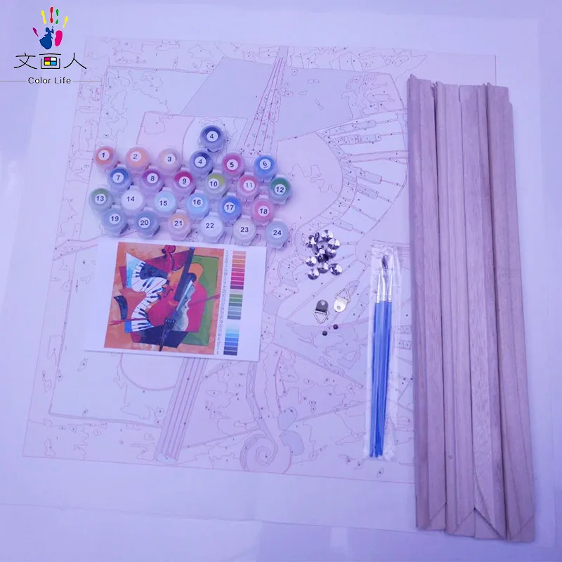 Красочные тигра волка абстрактная картина с животным по номерам handwmade краской