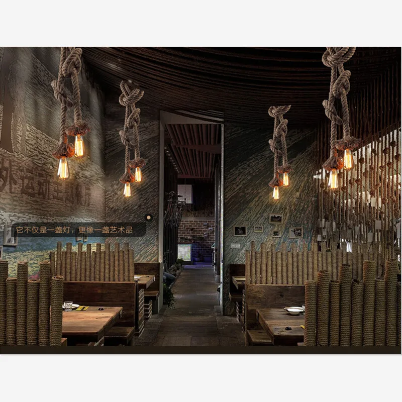 Подвесная лампа ручной работы в американском деревенском стиле с держателями