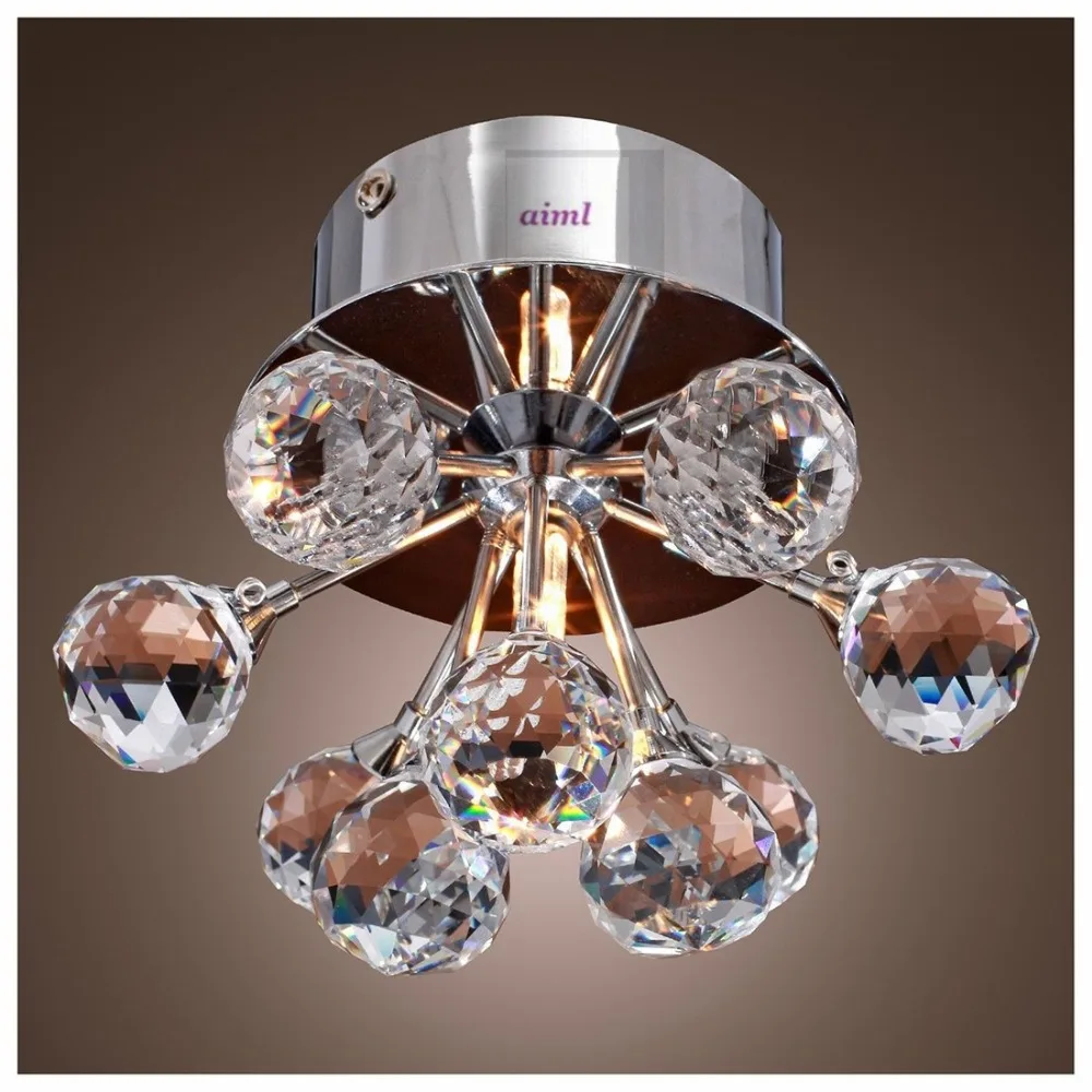 Высокое качество современный семейный классический Flush Mount k9 хрустальный шар