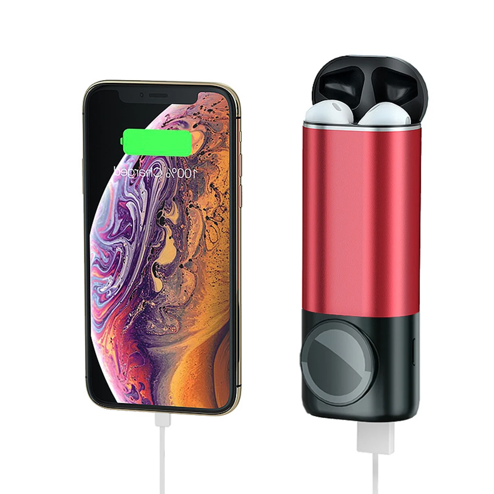 QI Беспроводной Зарядное устройство Мощность Bank зарядное для iPhone X XS MAX XR Apple Watch