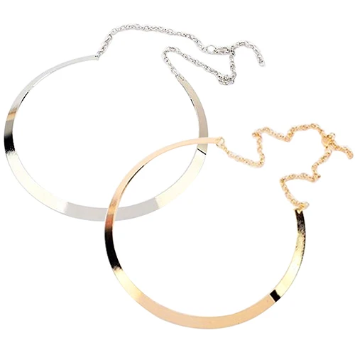 Тонкое ожерелье с зеркальным воротником для девочек блестящее металлическое