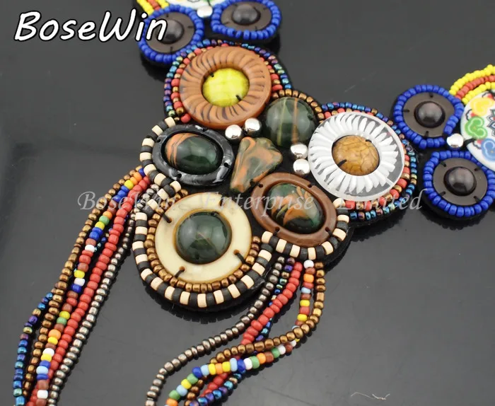 Женское винтажное ожерелье с керамическими бусинами и кисточками|pendant designs for