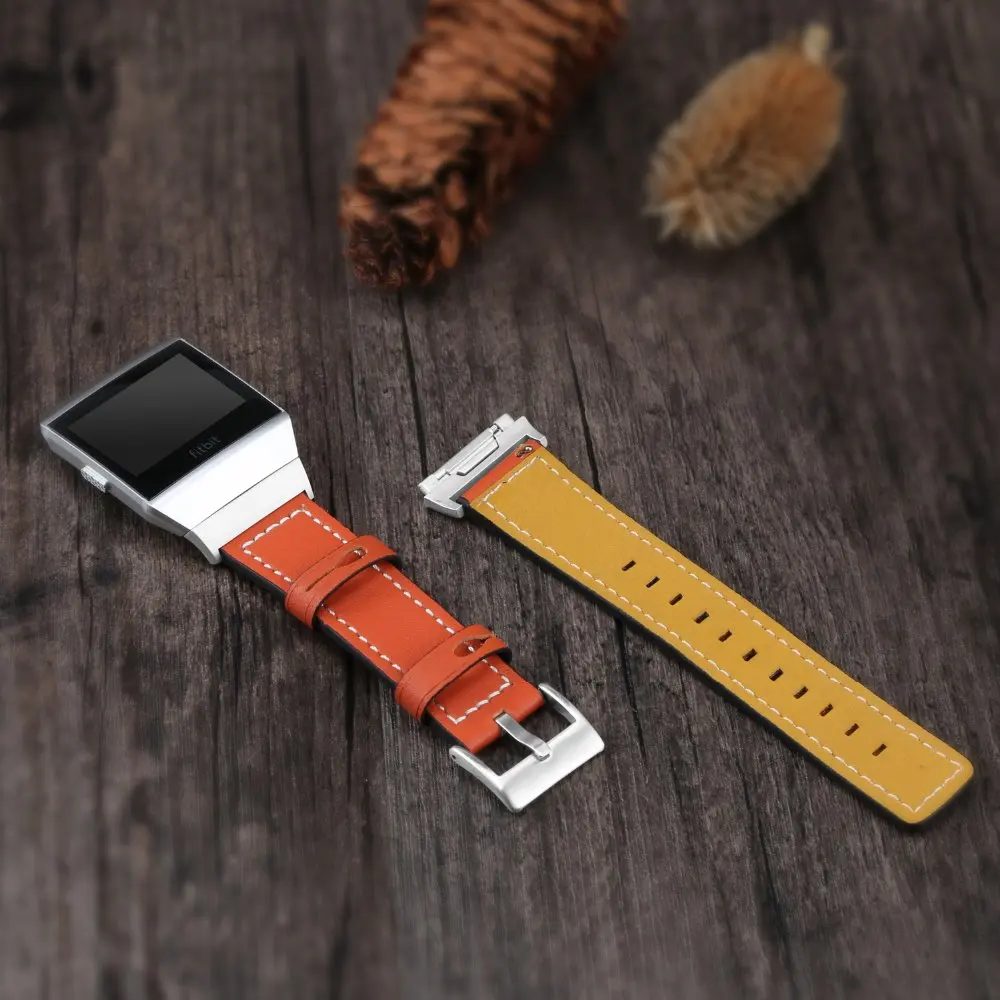 NEW Genuine Leather Band Strap Replacement Accessories Wristband for Fitbit Ionic Women Men 5 Colorful Black | Электроника