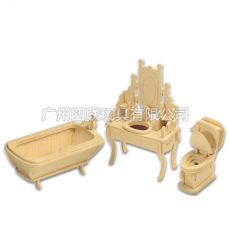 Деревянная 3D-головоломка сделай сам для детей обучающая модель шкафа домик