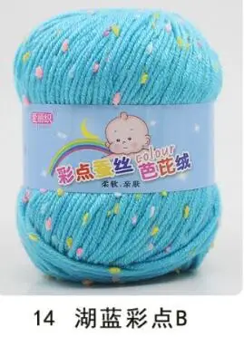 14 lake blue camou B TPRPYN 1 шт = 50 г детский хлопок кашемир пряжа для ручная вязка крючком камвольная шерстяная нить красочная Эко-окрашенная рукоделие - Цвет: 14 lake blue camou B