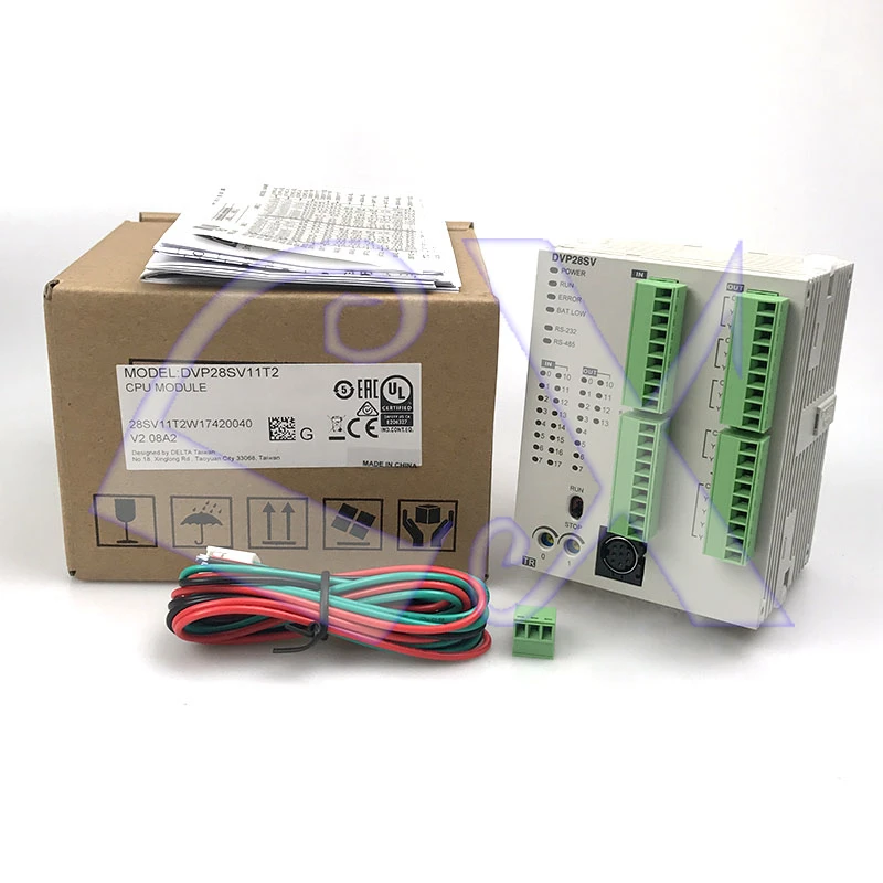 Оригинальный программируемый контроллер Delta DVP28SV11T2 DC24V PLC 16DI 12DO с входом
