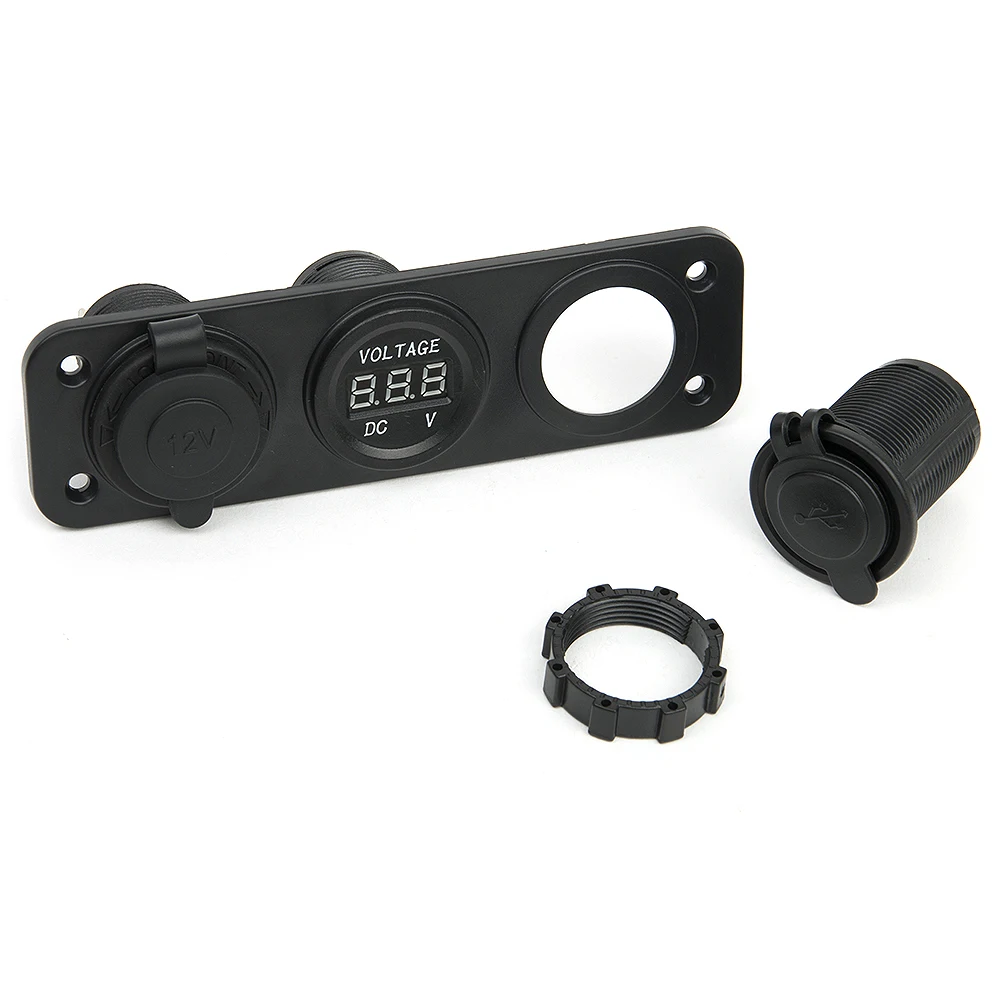 DC 12 В USB разъем сплиттер двигатель Автомобильный цифровой вольтметр постоянного