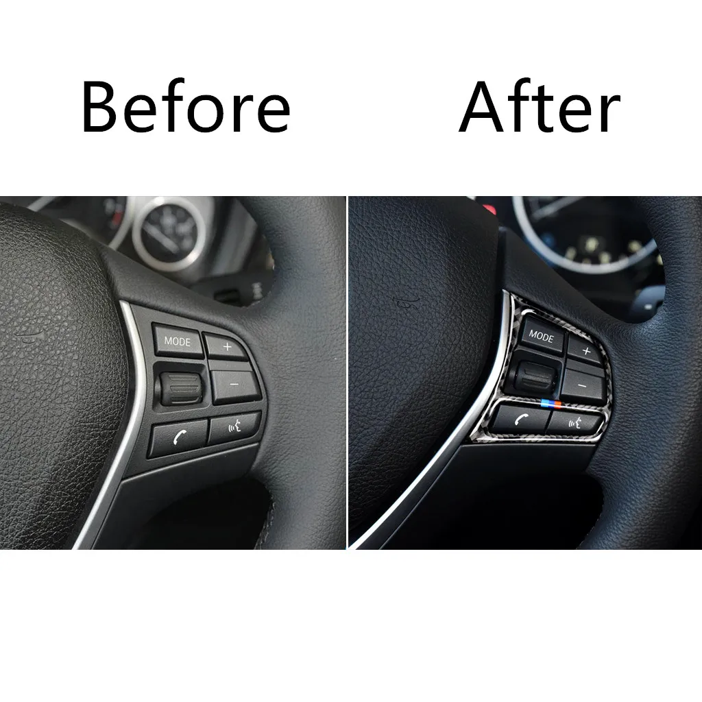 Интерьер из углеродного волокна кнопки на руль наклейки накладка отделка