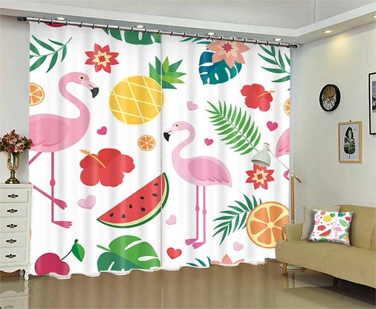 Theme Hotel Shade 3d Curtain Photo Print Flamingo Digital Nordic |