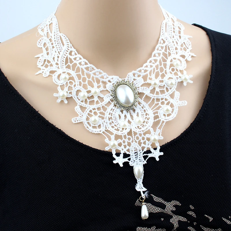 Новое Прибытие Свадебные Аксессуары Ретро Белые Кружева Ключицы Ожерелье