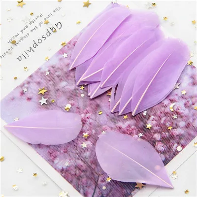 light purple 50p Перья боа, натуральные перья, лебедь, плюсы, 4-8 см, перья фазана, свадебные украшения, 50 штук/партия - Цвет: light purple 50p