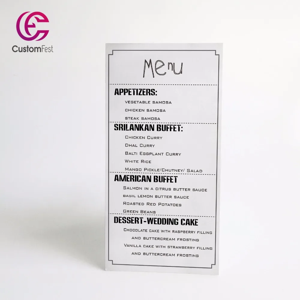 Персонализированное меню простой белый и серый в наличии полный набор 50 шт./лот