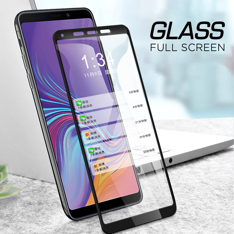 Защитное стекло 9D закаленное с полным покрытием для Samsung Galaxy A50 A9 A7 2018 A10 M20 M30 M10 A30 A8
