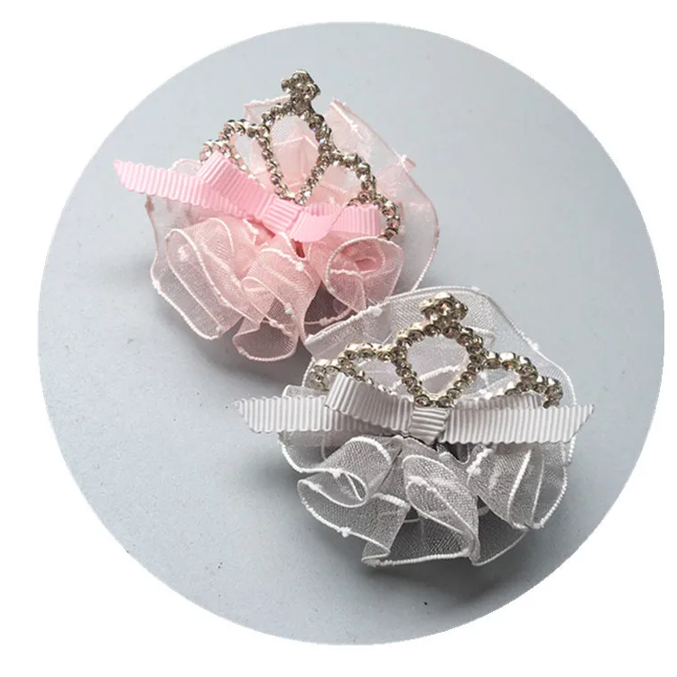 

12pcs Boutique Glitter Gemstone Crown Gauze Floral Hairpins Fashion Solid Bow Mini Tiaras Hair Clips Princess Hair Accessories