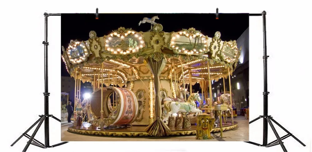 Фоны для фотосъемки Laeacco Baby amusance Carousel Night Scenic индивидуальные фотографические фоны