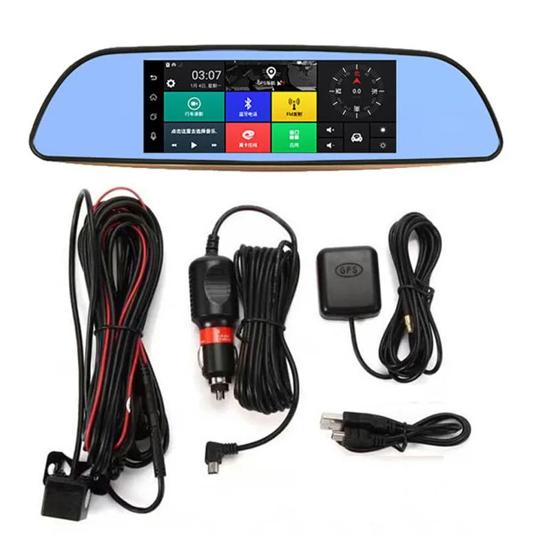 QUIDUX H2 Автомобильный ВИДЕОРЕГИСТРАТОР recorder 7 дюймовый Android 5.0 3 Г GPS автомобиль