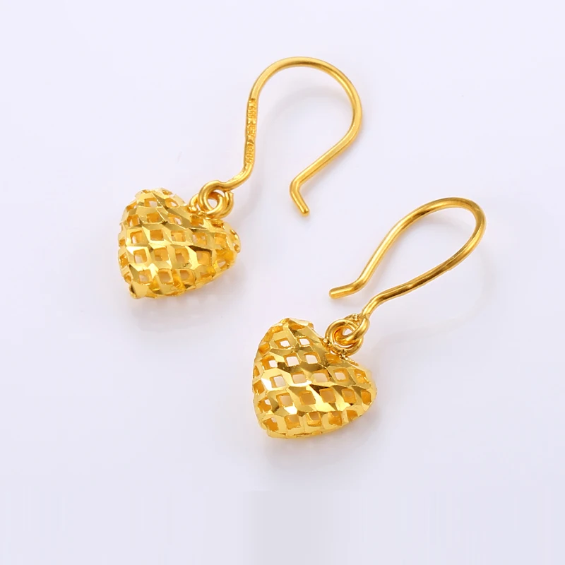 JLZB 24K Pure Gold Earring Real AU 999 Solid Earrings Nice Good Hollow Ball Upscale Trendy Fine Jewelry Hot Sell New 2020 | Украшения и