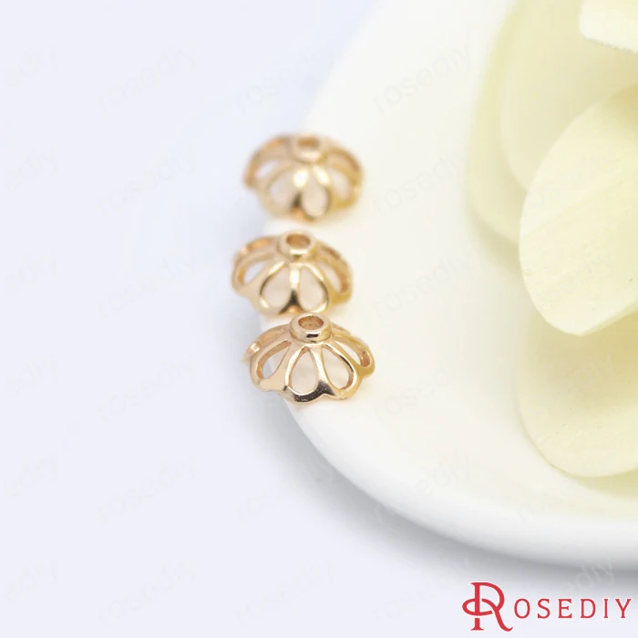 Латунные бусины с покрытием 24 каратным золотом 8/10 мм 10 шт.|diy jewelry accessories|jewelry