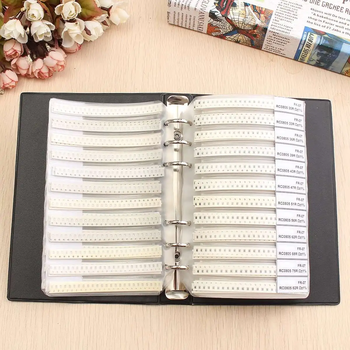 Набор резисторов в ассортименте набор 0805 1% SMD SMT 170 значений x50 ассорти книга для