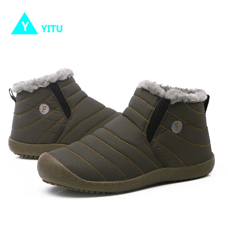 YITU/зимние кроссовки мужские походные ботинки для туризма кемпинга охоты горные