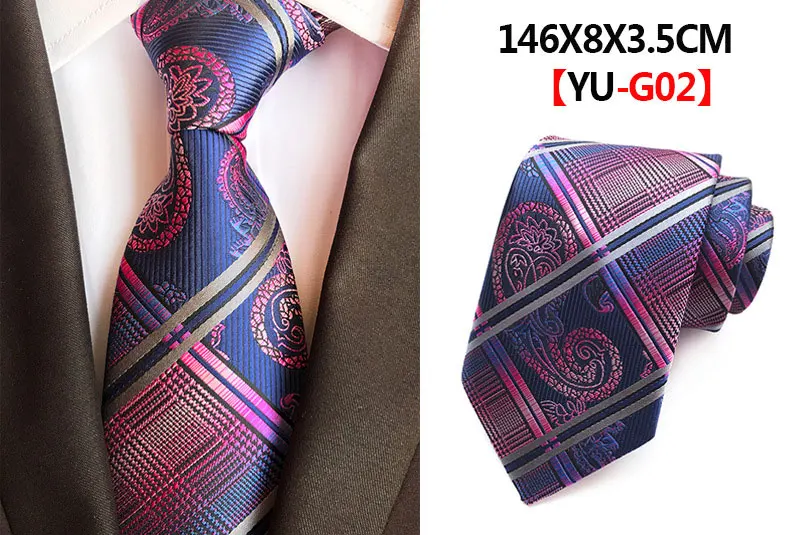 Classic 8cm Formal Tie Black Bule Striped Plaid Jacquard Necktie For Men Business Wedding Neckwear Gift Accessories Ties Gravata