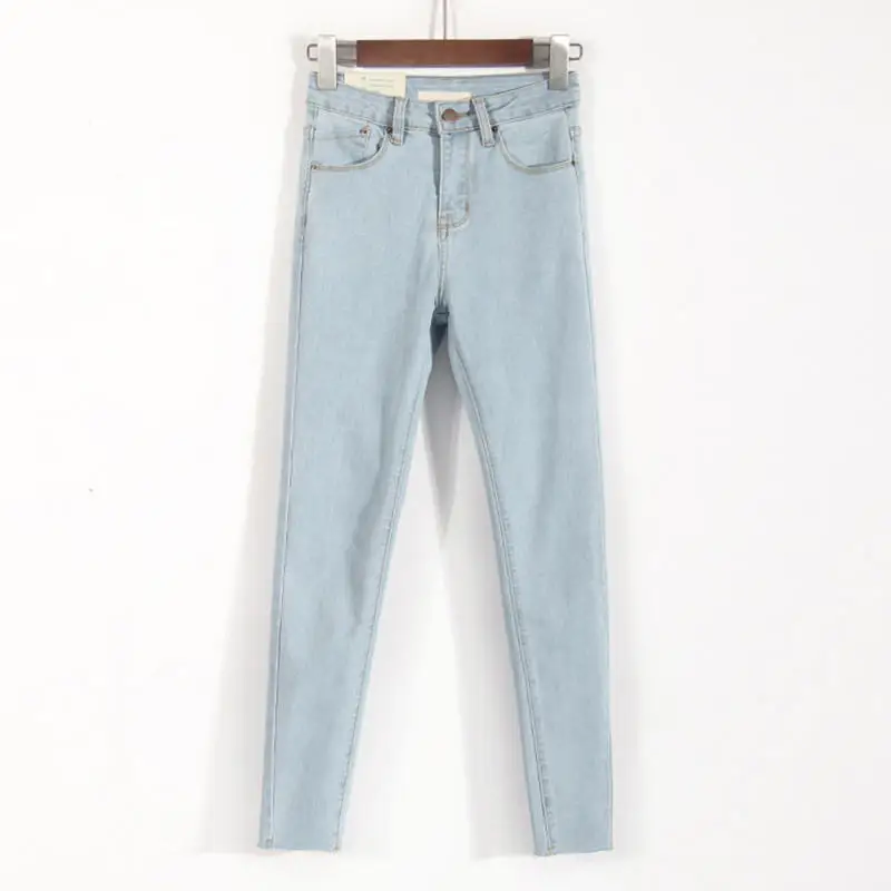 light blue style 1 Повседневные женские Стрейчевые джинсы с высокой талией, потертые узкие джинсы, женские длинные узкие брюки, женские джинсы, C5566 - Цвет: light blue style 1