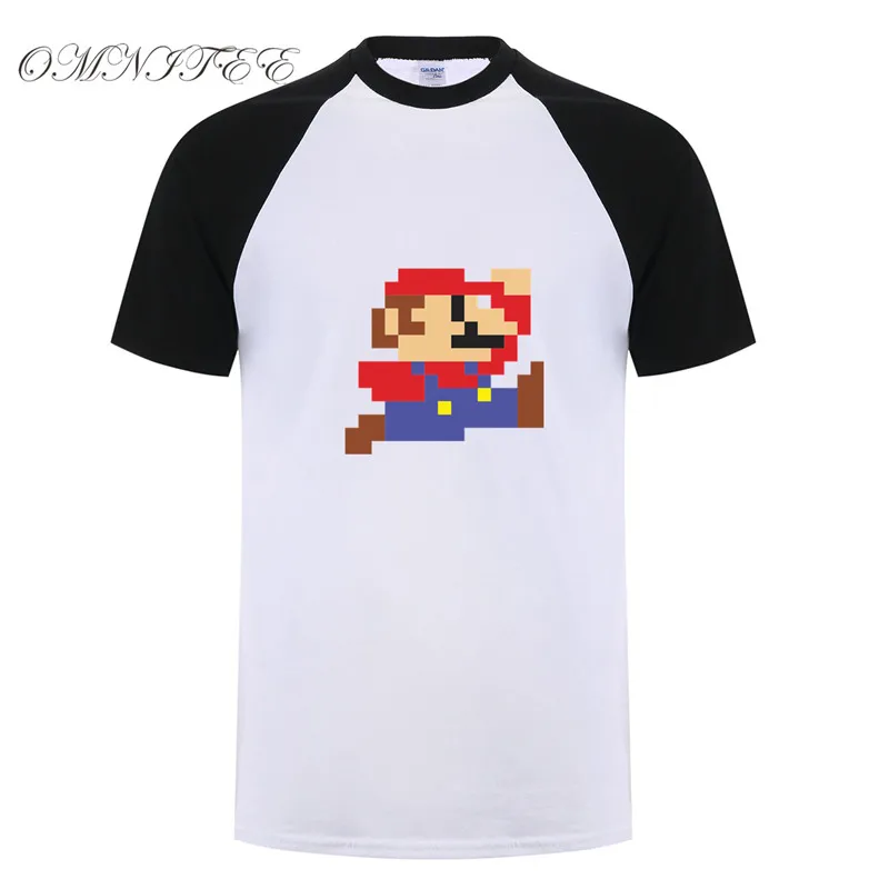 Super Mario Bros футболки Для мужчин прохладный новых печатных Для мужчин Супер Марио Футболка Модные Изделие из хлопка с короткими рукавами Мужская футболка Tee