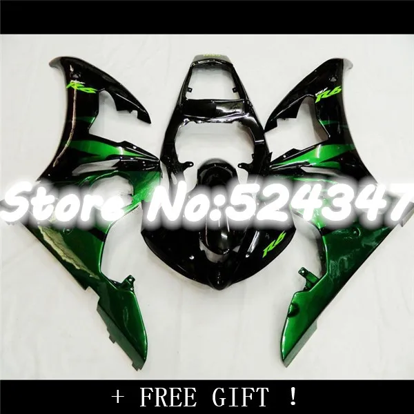

Green black fairings for YZF-R6 03-05 YZF R6 03 04 05 YZF 600 R6 2003 2004 2005 fairing kits DAKE for Yamaha-Nn