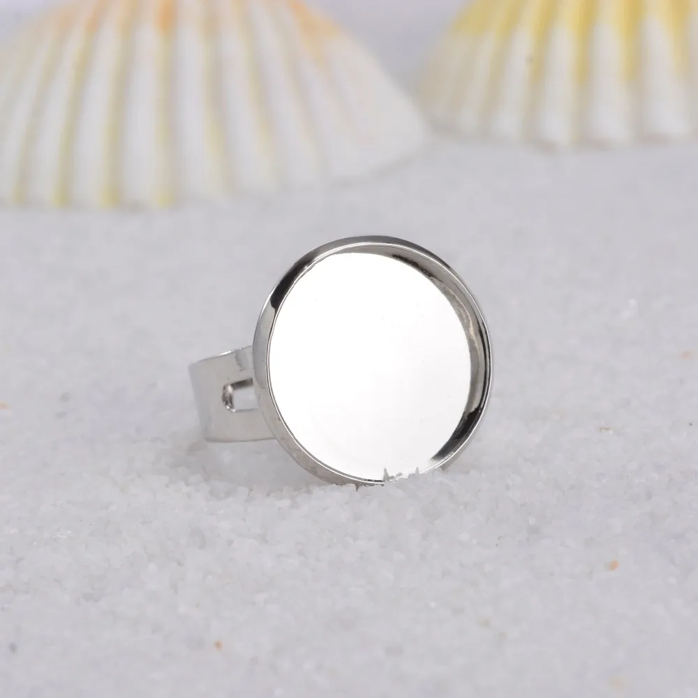 16 мм круглая подкладка посеребренное регулируемое кольцо заготовки основа