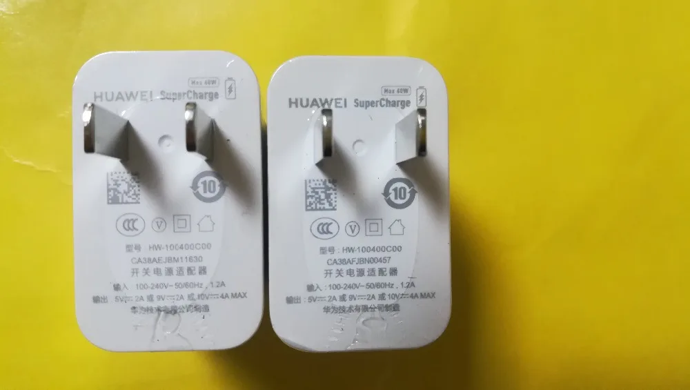 HUAWEI SuperCharge 10 в 4A 40 Вт макс быстрый смарт Быстрая зарядка для mate 20 Pro/RS/20/20 X P20 Pro/20/9 P10 Plus/P10 телефон