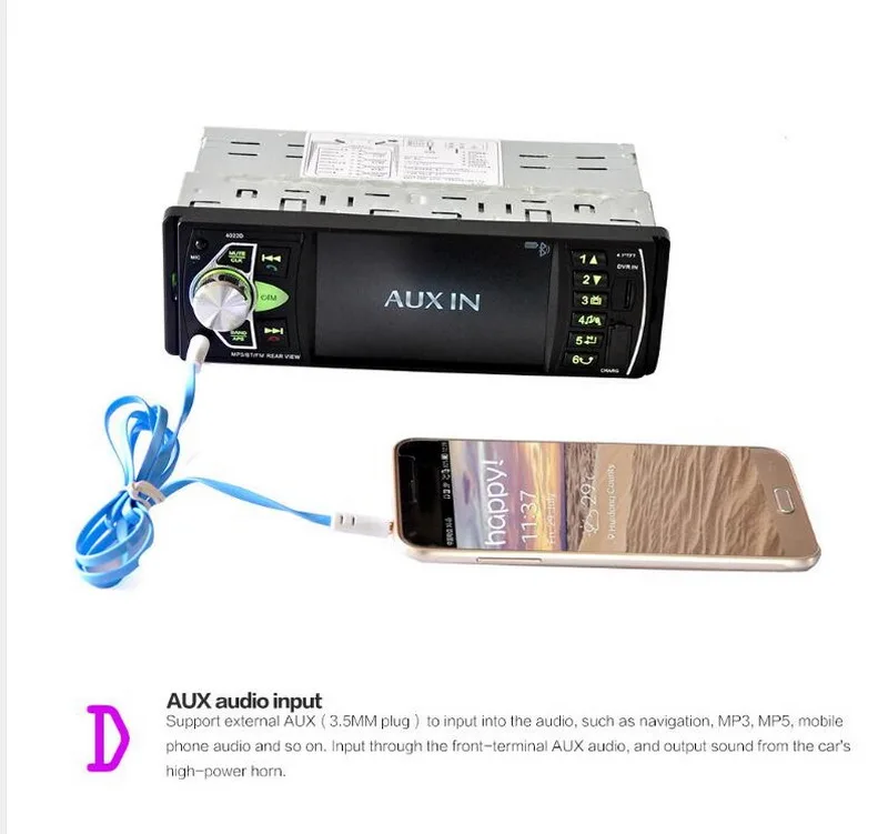 Автомобильное радио HD красочные огни Bluetooth 4 0 кассетный плеер 1 DIN дюймов MP5 FM TF USB
