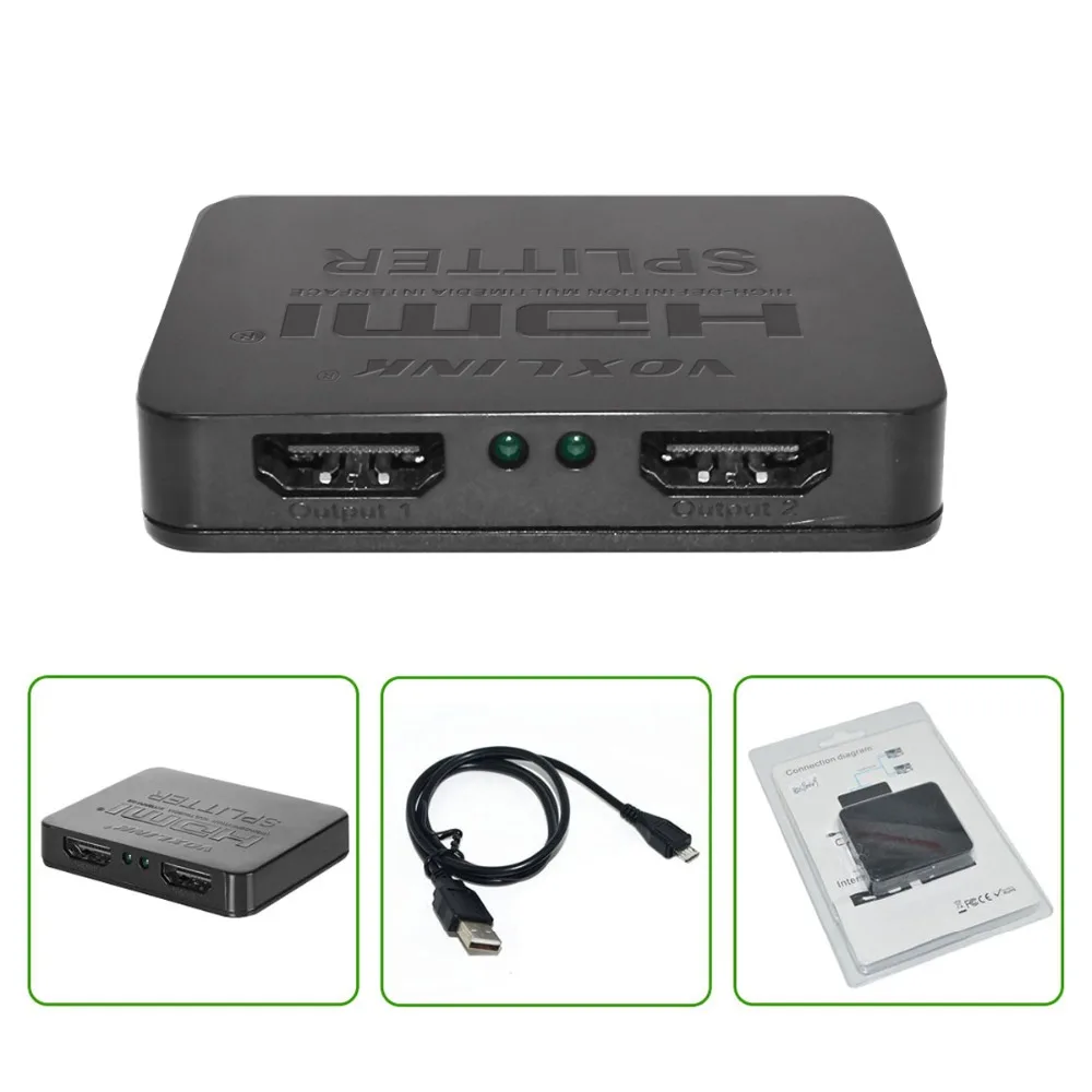 1080P 3D Mini 1x2 Переходник hdmi разветвитель ps3 2 в 1 выход spdif 0 видеопереключатель