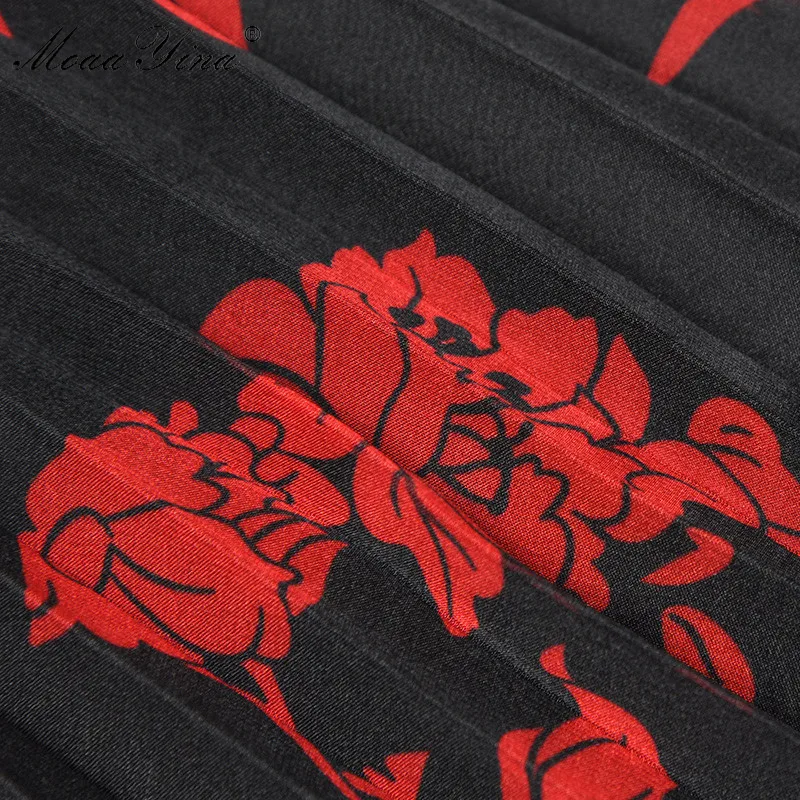 MoaaYina прозрачные сетчатые платья с оборками и длинным рукавом Плиссированные