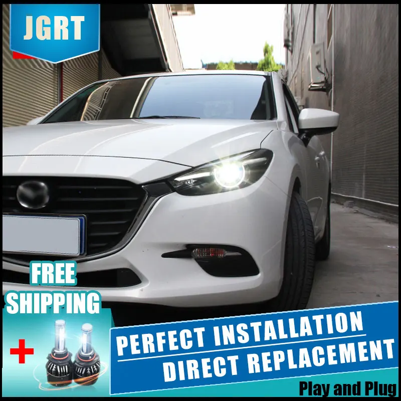 2 шт. светодиодный фары для Mazda 3 Axela Автомобильный светодиодный свет двойной ксеноновые линзы автомобильные аксессуары Габаритные огни противотуманные фары
