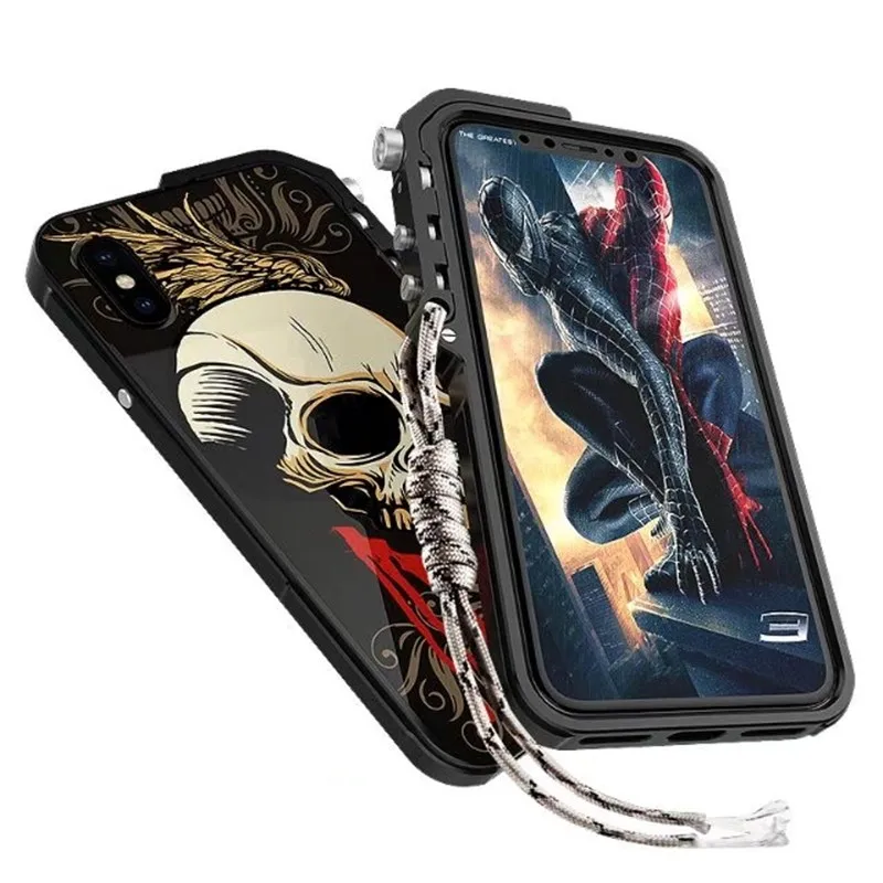 Алюминиевый металлический бампер + PC 3D рельефный чехол для Apple iphone x 7 8 6 6s Plus