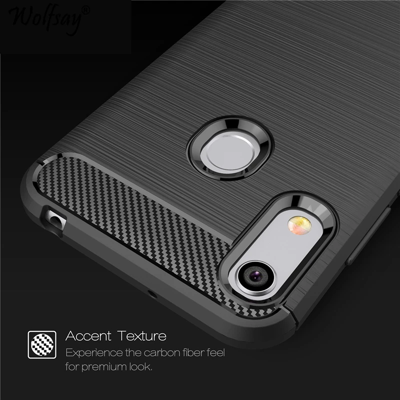 Чехол wolflule для Huawei Y6 2019 Модный чехол из углеродного волокна силиконовый