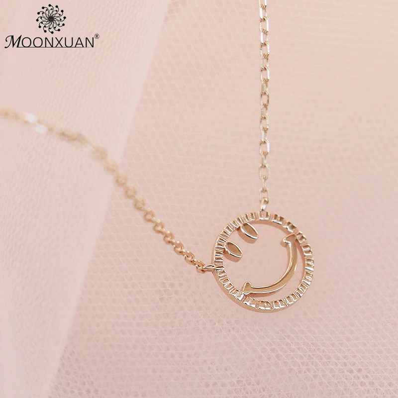 MOONXUAN 925 серебро со смайликом Цепочки и ожерелья s & Подвески положительной энергии
