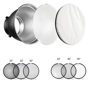 7-дюймовое крепление Bowens, стандартный отражатель, диффузор, лампа, тень + сотовая сетка для фотостудии, стробоскосветильник