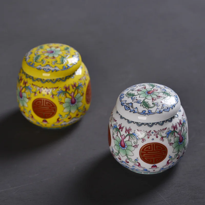 Chinese Style Ceramic Tea Storage Box Jars Delicate Tin Food Candy Container Quality Spices Cans | Дом и сад
