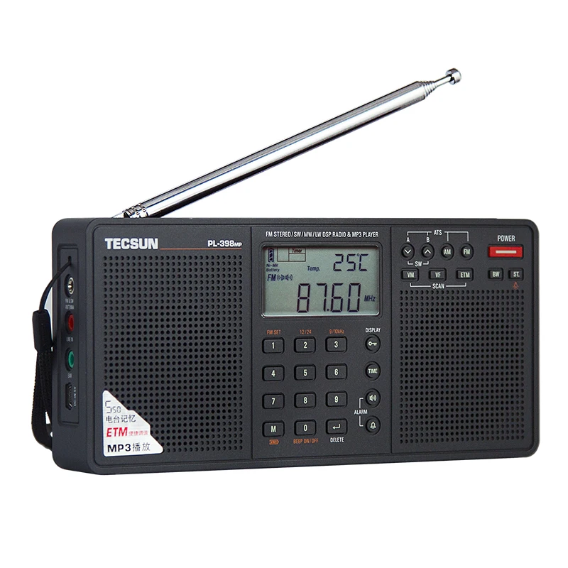 Цифровой тюнинговый радиоприемник Tecsun FM AM SW радио 2 дюйма MP3 плеер
