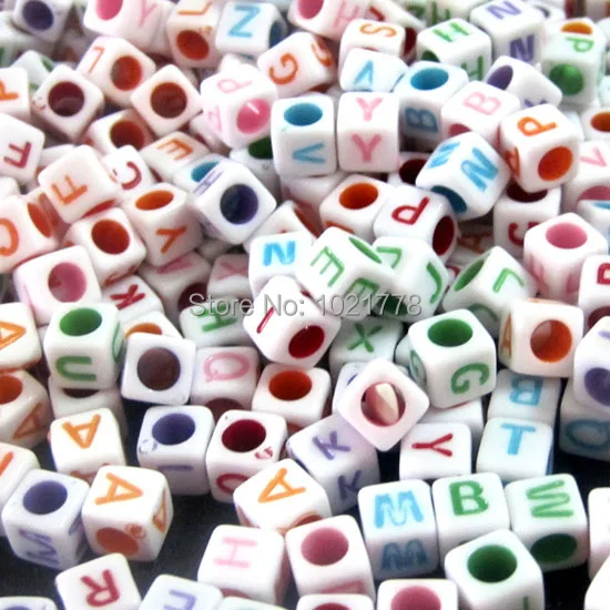Бесплатная доставка 1000 шт Смешанные Алфавит &quotA Z&quot кубические буквы бусины