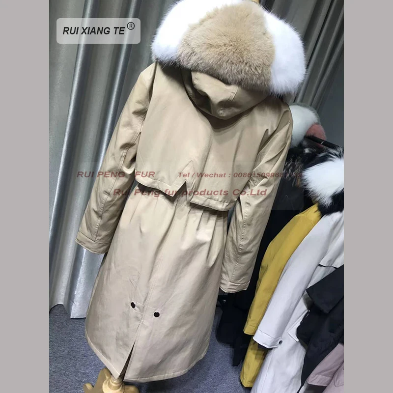 Новое Брендовое пальто с натуральным мехом парка лисы зимнее подкладкой