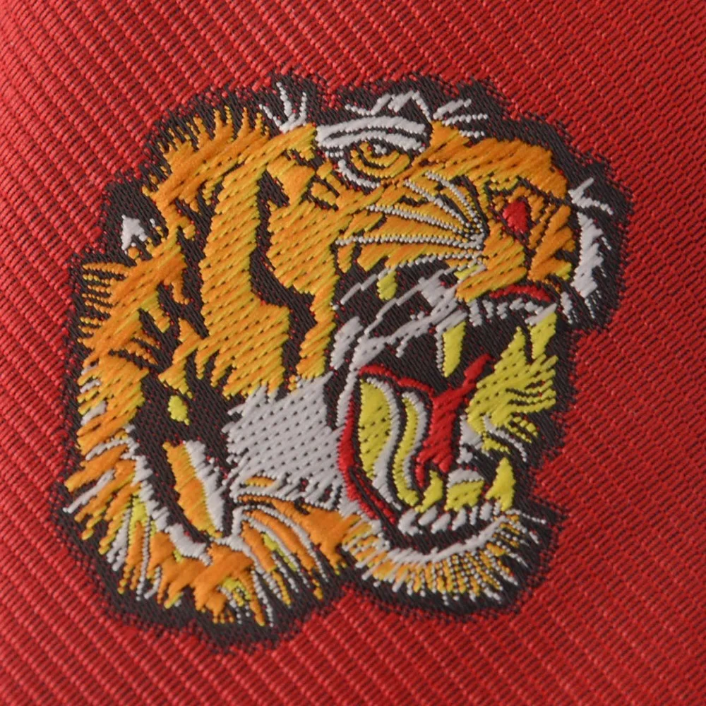 2018 Tiger галстуки для мужчин тонкий галстук высокой плотности вышивка тканый