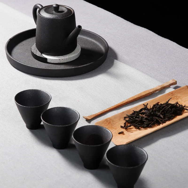 Zen японская грубая керамика портативные технические чайники чайная банка