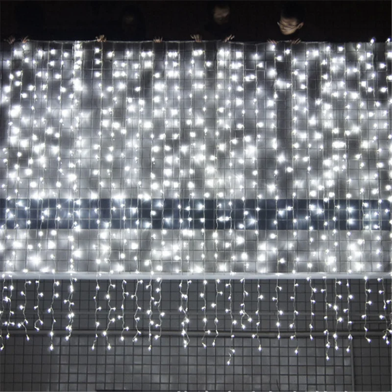 3x3m white Adornos De Navidad, рождественские украшения для дома, гирлянда, светодиодный, для помещений/улицы, сосулька, гирлянды, сказочные огни, Natal Navidad. Q - Цвет: 3x3m white