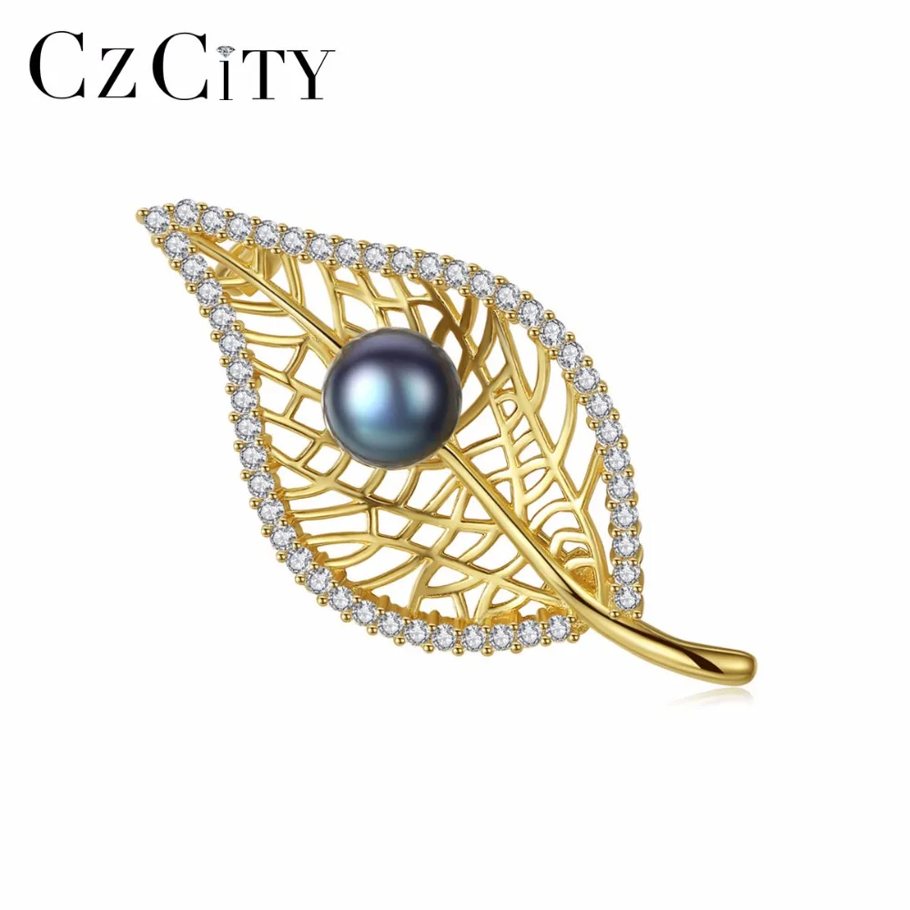 CZCITY 3 Цвета Милая брошь в форме листочка булавки для женщин модные розовые серые