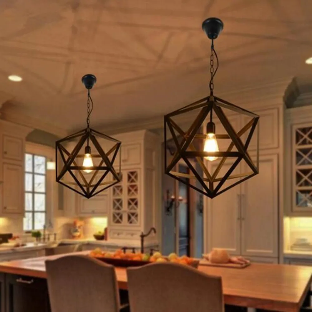 Nordic simplicity Metal Suspension light Loft Industrial Pendant Light Retro iron pendant lamp for Dining Room Bar with chain | Лампы и