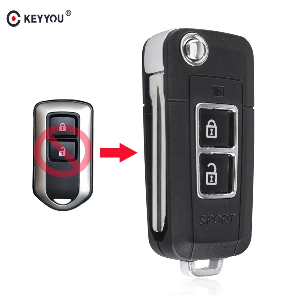 KEYYOU 2 кнопки модифицированный раскладной чехол для ключей с дистанционным